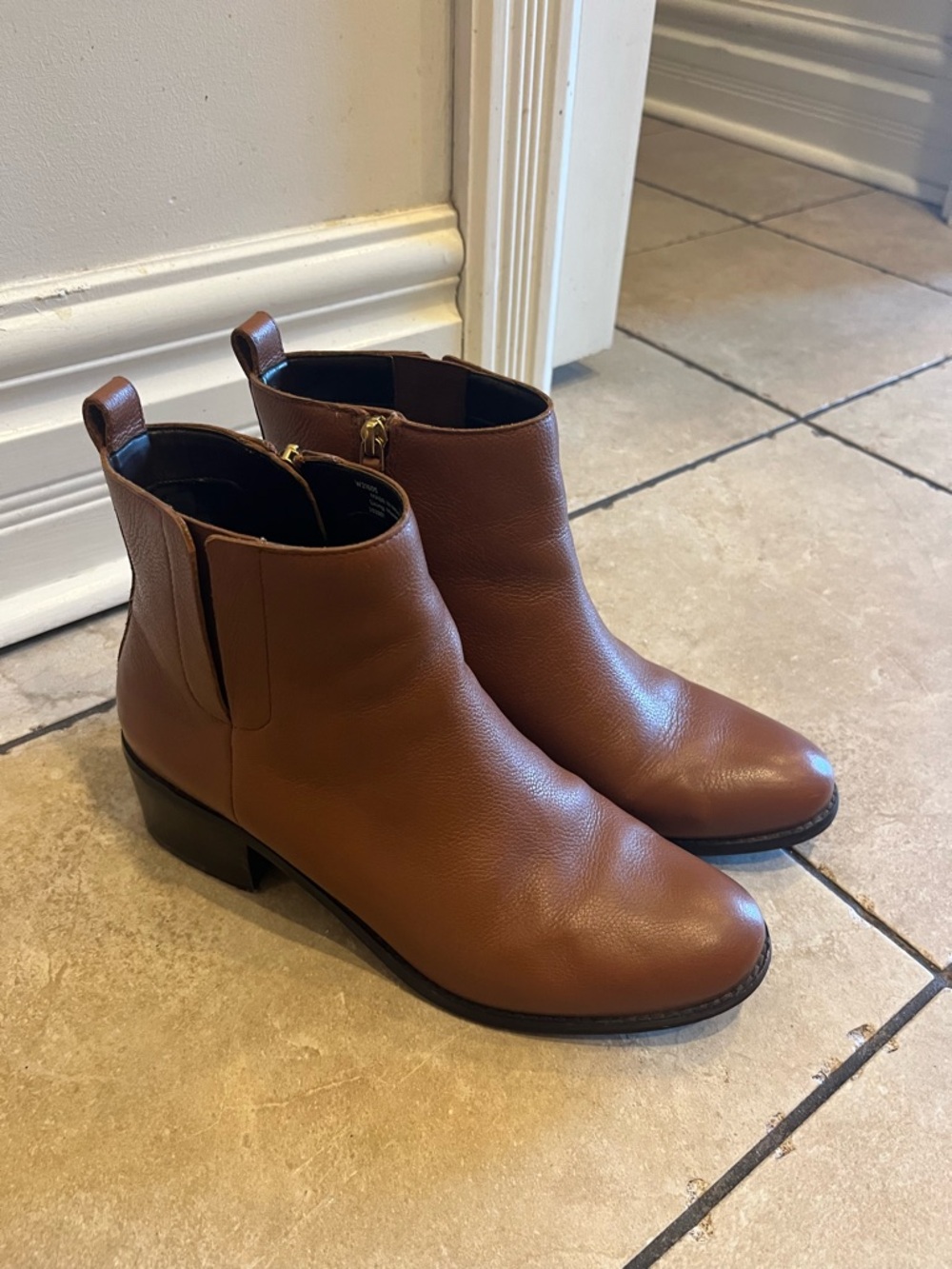 Cole Haan Chestnut Brown Leather Ankle Booties